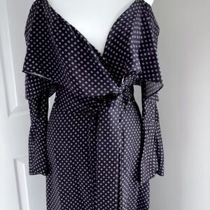 Banana Republic Navy Polka Dot Midi Dress